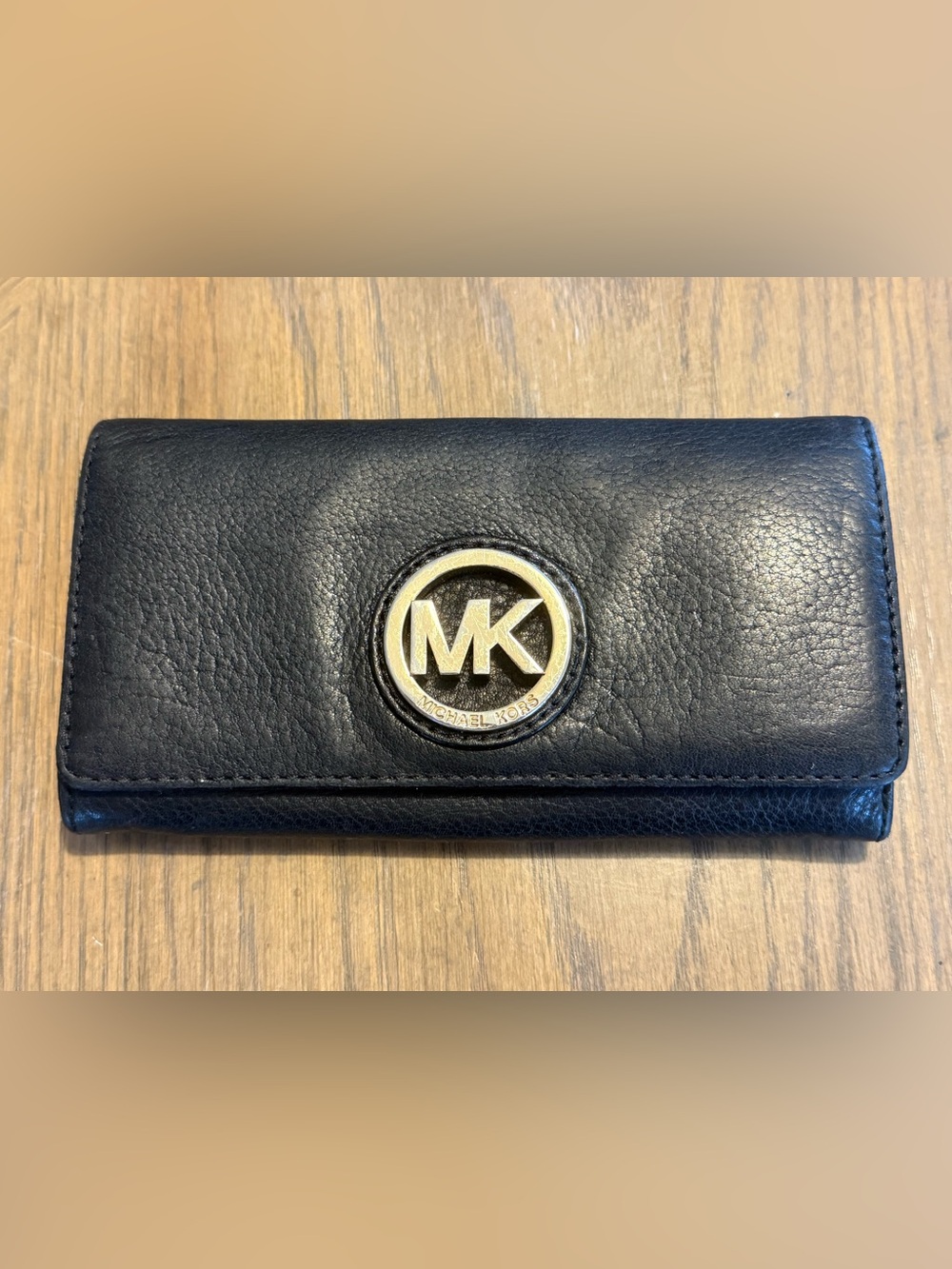 Michael Kors Fulton Black Leather Continental Wallet